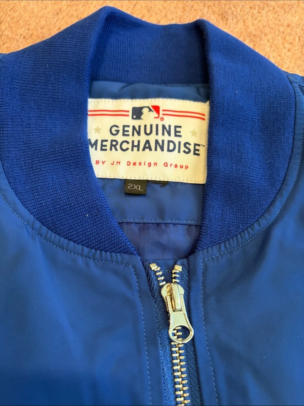 Los Angeles Dodgers Royal Blue Bomber Jacket with LA Logo JH design group men 2X - Picture 2 of 5